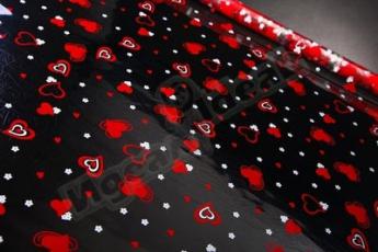 Пл. цветная 70смх0,24кг, Валентин красн/бел